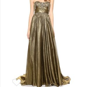 Marchesa Full Foil Chiffon Gown